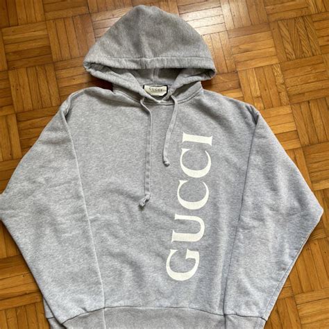 felpa gucci grigia cappuccio|Gucci Felpa Con Cappuccio .